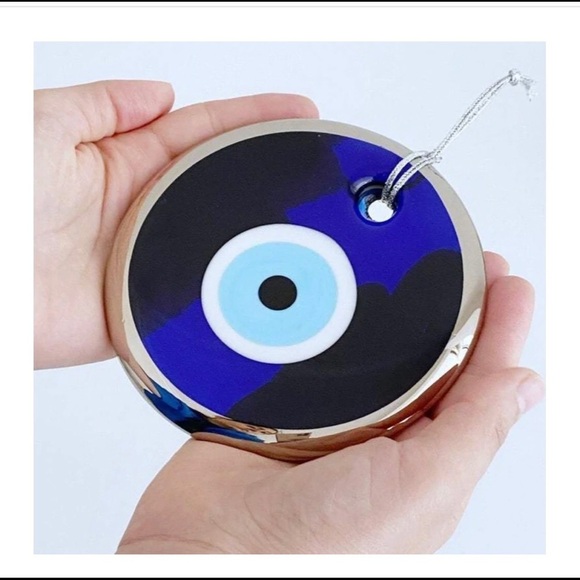 - Silver Handmade Glass Evil Eye Wall Hanging - Picture 1 of 4